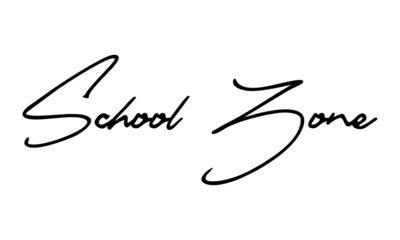 School Zone Cursive Calligraphy Black Color Text On White Background