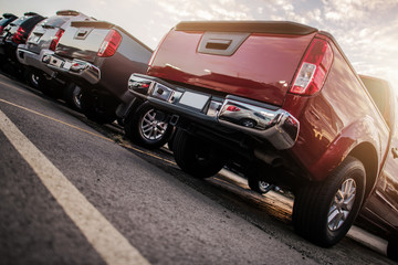 Line of Parked Modern Vehicles © Tomasz Zajda