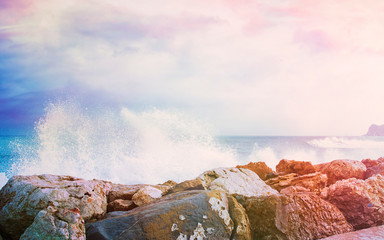 Sunrise over the sea and beautiful cloudscape, Valencia, Spain © Vladimir