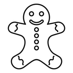 Gingerbread man icon. Outline gingerbread man vector icon for web design isolated on white background