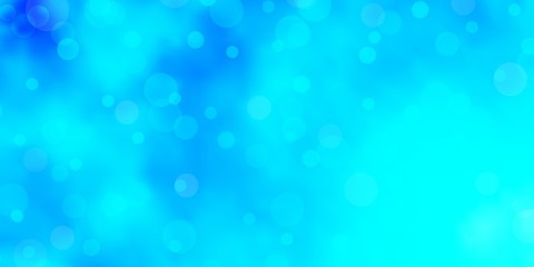 Light BLUE vector backdrop with dots. Illustration with set of shining colorful abstract spheres. New template for a brand book.