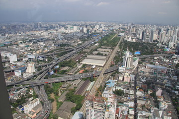 Fototapeta na wymiar aerial view of bangkok city