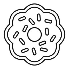 Birthday biscuit icon. Outline birthday biscuit vector icon for web design isolated on white background
