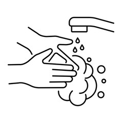 Simple hand washing icon for virus protection