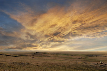 Obraz premium Bayanbulak Grassland National Nature Reserve, Bayingolin Mongol Autonomous Prefecture, Xinjiang Uyghur Autonomous Region, China in October 2016
