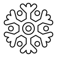 New snowflake icon. Outline new snowflake vector icon for web design isolated on white background