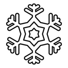 Crystal snowflake icon. Outline crystal snowflake vector icon for web design isolated on white background