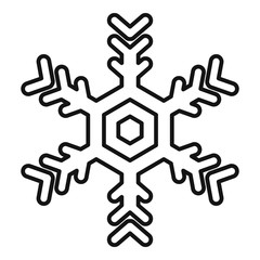 Design snowflake icon. Outline design snowflake vector icon for web design isolated on white background