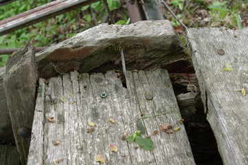 exterior wood steps damaged and rotted
