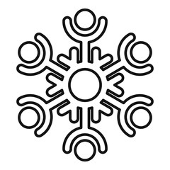 Decorative snowflake icon. Outline decorative snowflake vector icon for web design isolated on white background
