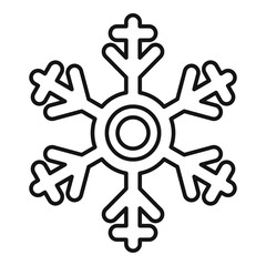 Linear snowflake icon. Outline linear snowflake vector icon for web design isolated on white background