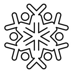 Silhouette snowflake icon. Outline silhouette snowflake vector icon for web design isolated on white background