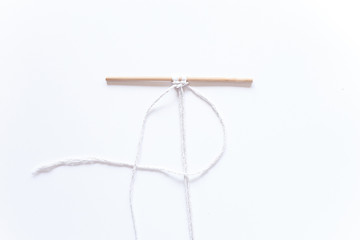 macrame weaving. step-by-step instructions for the square node. Step 7 Do it yourself. DIY