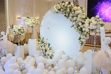 Wedding party photo booth zone