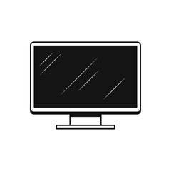 Monitor Black flat design Icon Isolated on white background