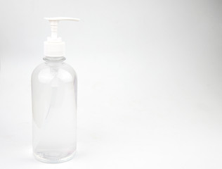 Transparent hand wash gel for washing hands on a white background.