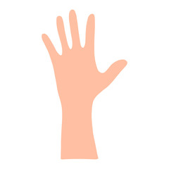 Fototapeta premium Vector of Opened lamp of the hand.Light-skinned palm.Flat illustration.