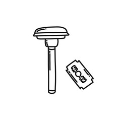 reusable razor doodle icon, vector illustration