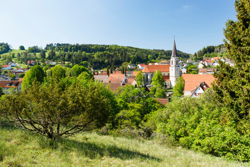 Ausblick auf Neufra Hohenzollern auf der Schwäbischen Alb