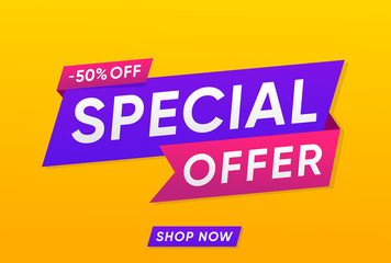 Special Offer Banner Vector Template Design	