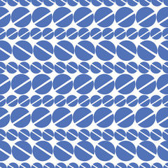 Blue dot with line through middle Pattern with pantone color of the year classic blue background. Seamless repeat pattern. Stylish repeating texture.