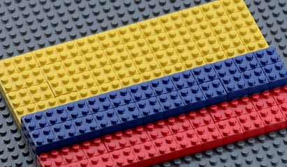 Flag of Colombia made of plastic block bricks