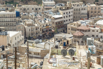 Fototapeta premium AMMAN, JORDAN - FEBRUARY 15: Streets of Amman the capital city of Jordan, on 15th February 2019 in Amman, Jordan.