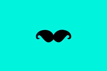 Father's day concept. Black moustache paper background.