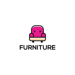 Colorful furniture logo. Symbol and icon of chairs, sofas, tables, and home furnishings - premium furniture logo. Luxury universal interior design logotype symbol. Style line couch sofa chair icon