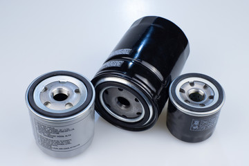 Car oil filter on a white background.