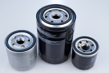 Car oil filter on a white background.