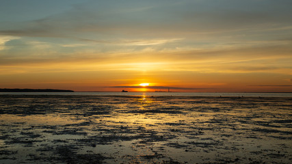 Fototapeta na wymiar Sunset from the beach on the Isle of Wight
