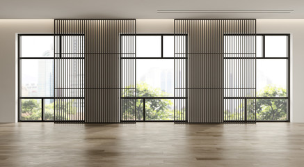 Interior of empty modern living room 3D rendering