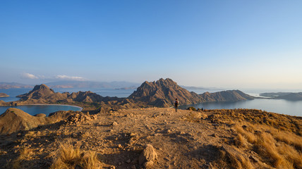 Beautiful view of Padar Island during sunrise at Komodo National Park, East Nusa Tenggara, Indonesia
