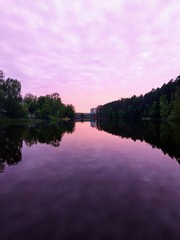 sunset over the river