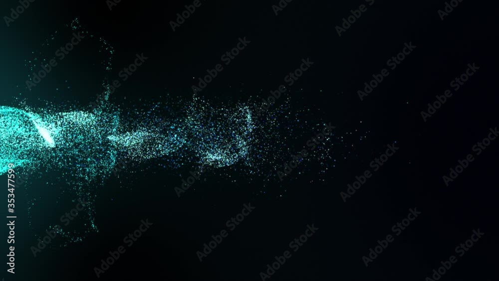 Leinwandbilder Futuristic colorful particles explosion shock wave flowing in cyber space de-focus abstract background