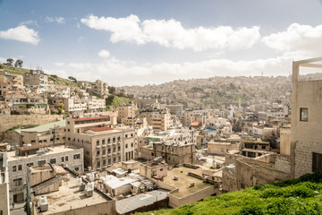 Obraz premium AMMAN, JORDAN - FEBRUARY 15: Streets of Amman the capital city of Jordan, on 15th February 2019 in Amman, Jordan.