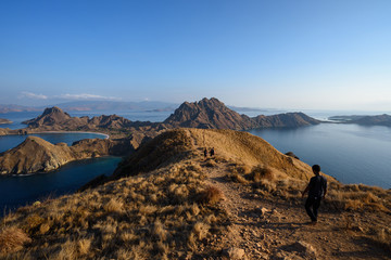 Beautiful view of Padar Island during sunrise at Komodo National Park, East Nusa Tenggara, Indonesia