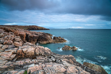 Moody skiies over the sea at Hushinish