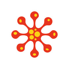 coronavirus bacteria cell icon, flat style