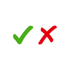 Approve and Reject icon flat vector illustration