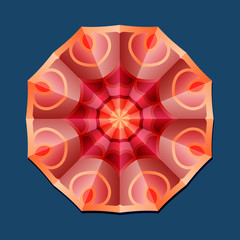 This is a polygonal pattern. This is a red geometric mandala. Asian floral pattern. 