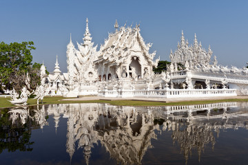 Obraz premium Wat Rong Khun (White Temple), Chiang Rai, Northern Thailand, Thailand, Asia