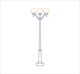 street lamps. illustration for web and mobile