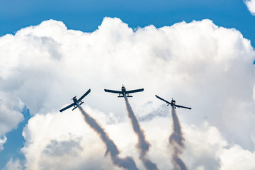 SOBIENIE SZLACHECKIE, POLAND - JUNE 16: Socata planes during Sky Show on June 2018 in Sobienie Szlacheckie, Poland.