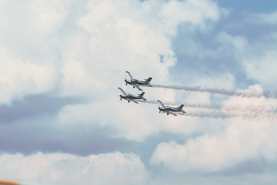 SOBIENIE SZLACHECKIE, POLAND - JUNE 16: Socata planes during Sky Show on June 2018 in Sobienie Szlacheckie, Poland.