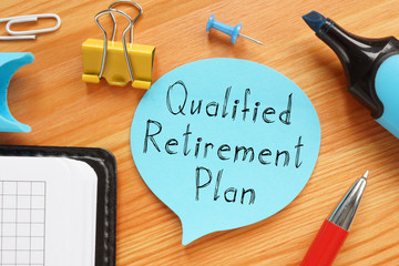 Qualified Retirement Plan is shown on the conceptual business photo