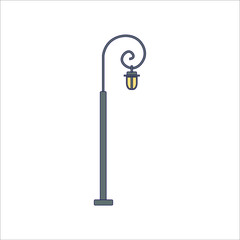 street lamps. illustration for web and mobile