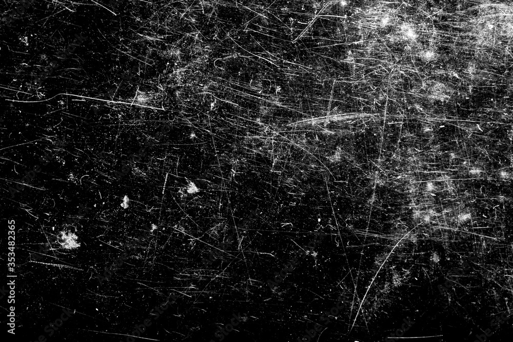Poster white scratches with scuffs on a black background. template for design