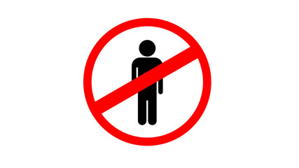 no entry icon, people prohibited, forbidden sign, warning, attention